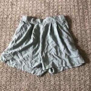 Green and white shorts